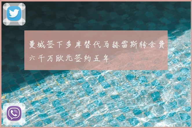 曼城签下多库替代马赫雷斯转会费六千万欧元签约五年